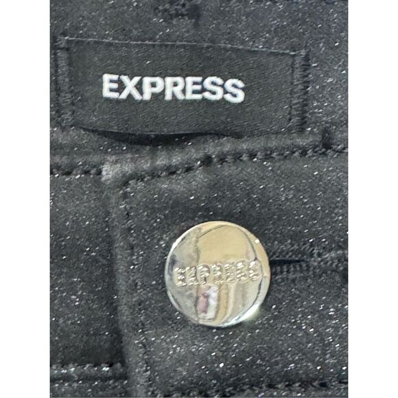 Express High Waisted Black Sparkle Skinny Jeans 10S - Picture 6 of 9